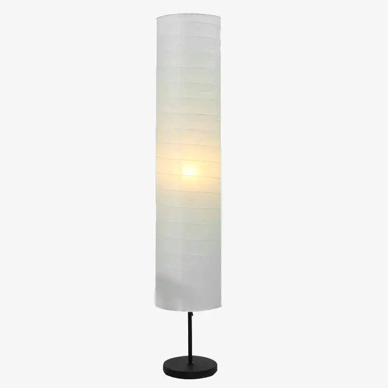 Modern floor lamp with cylindrical paper lampshade Offre Spéciale