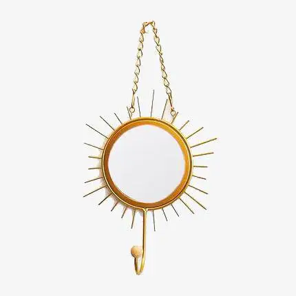 Nouveauté Nordic yellow sun round decorative hanging wall mirror
