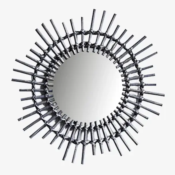 Livraison Express Rattan black rattan round decorative wall mirror