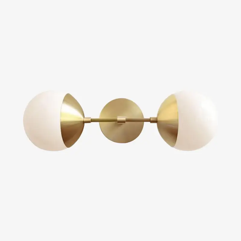 Gold wall light with glass globe arm bean Nouveauté