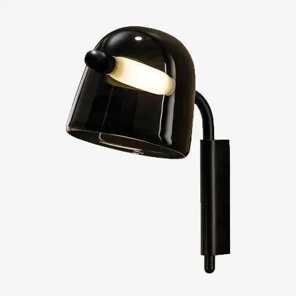 Réduction Design led wall light with smoked glass shade