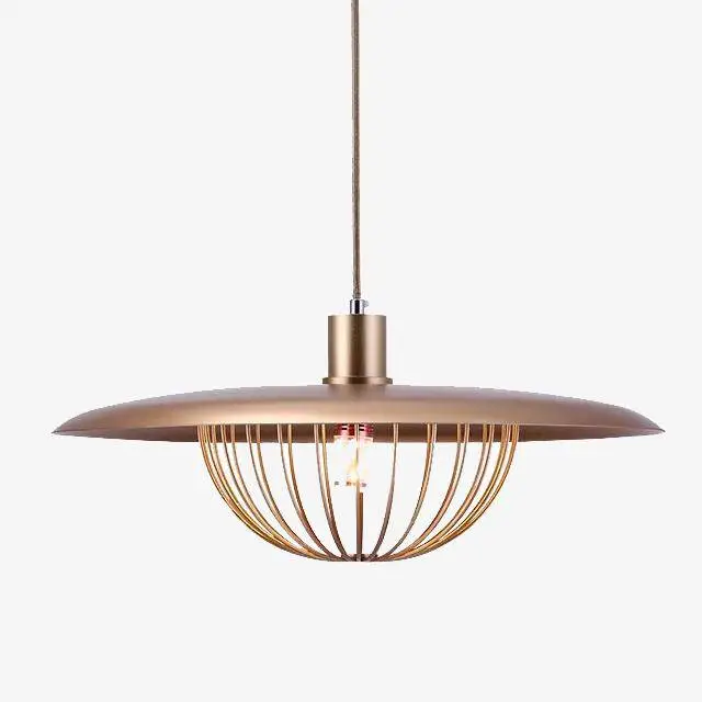 Nouvelle Collection Long gold cage design pendant light