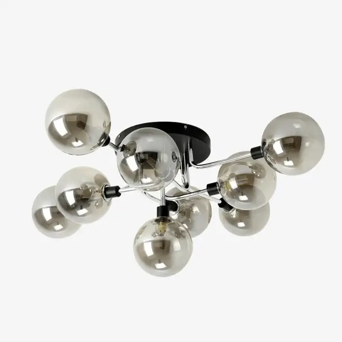 Designer led ceiling light with glass arms and balls Offre Limitée