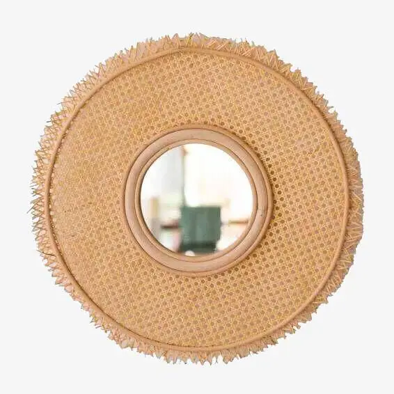 Literature round rattan wall mirror Réduction