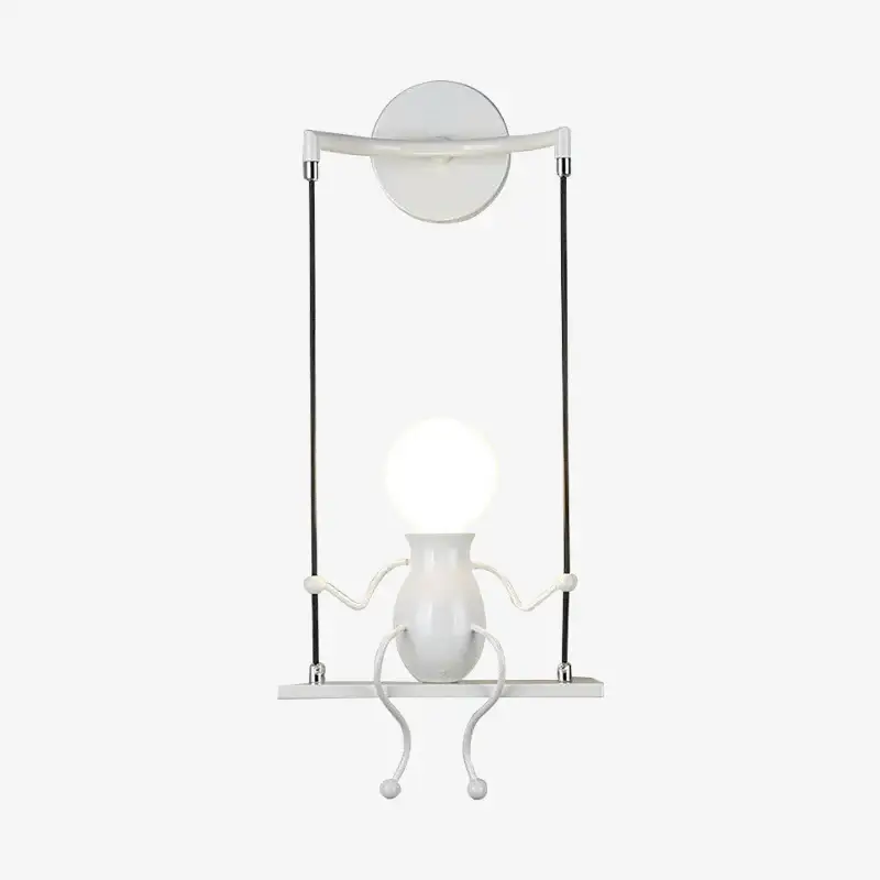 Bon Marché Led wall light man on swing decoration