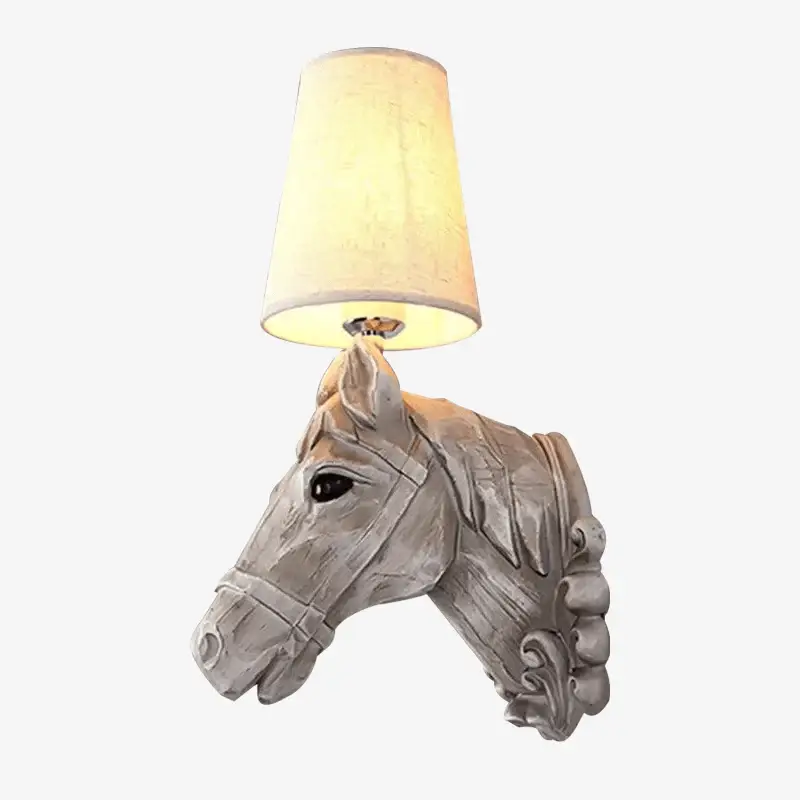 Horse head wall light with lampshade Remise