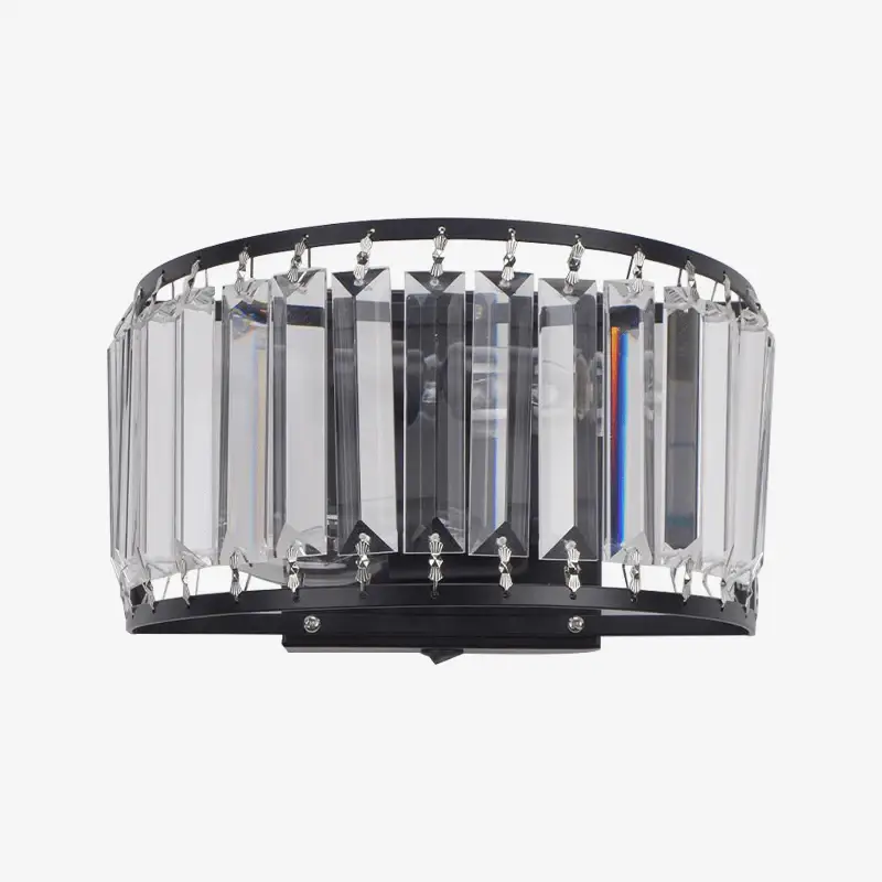 Certifié Crystal half-circle led wall light loft