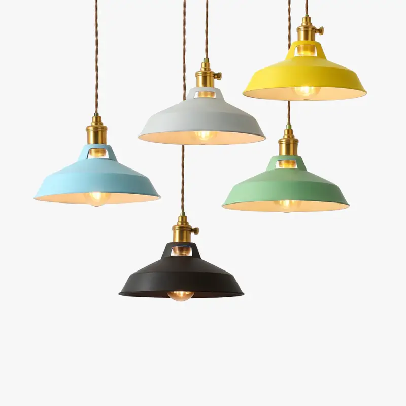 Coloured metal led pendant light loft Super Prix