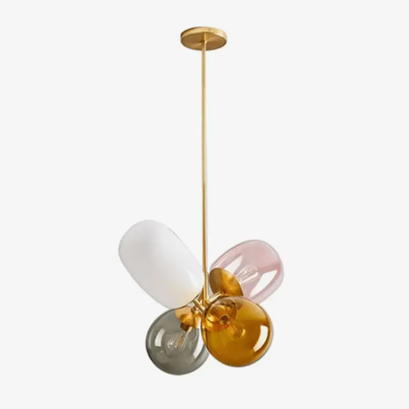 Seulement Aujourd'hui Designer led pendant with coloured smoked glass globes