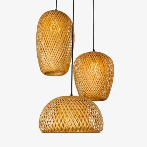 Petit Prix Round bamboo rattan designer pendant light