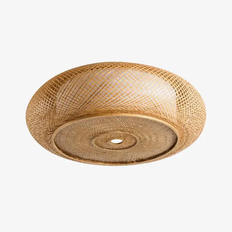 Prix Promo Round bamboo ceiling light japanese woven style