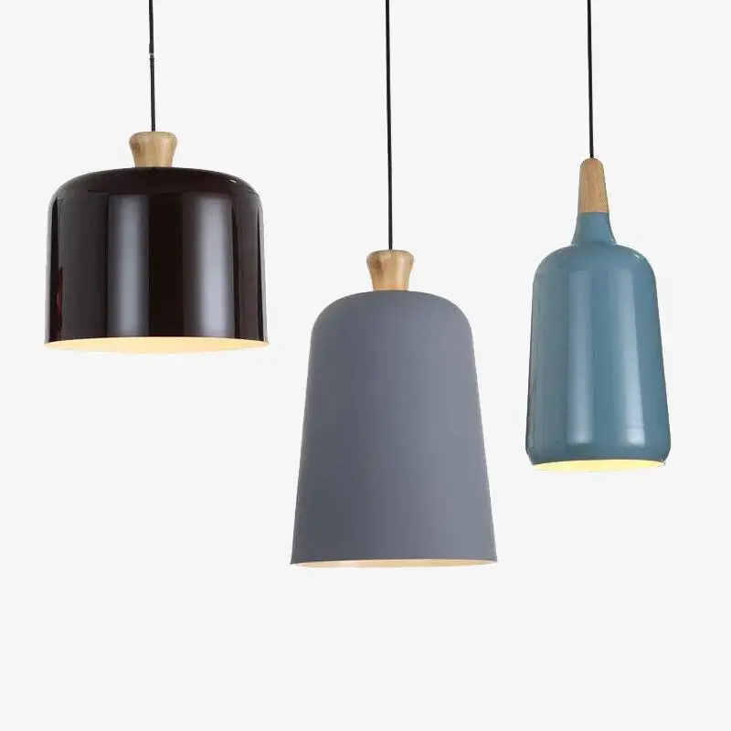 Livraison Express Multi-shape aluminium and wood pendant light