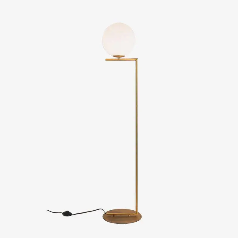 Modern designer chandelier with glass globe and support rod Commander Maintenant