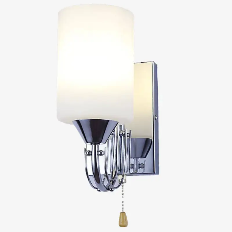 Dernière Chance Chrome wall light with cylindrical glass shade