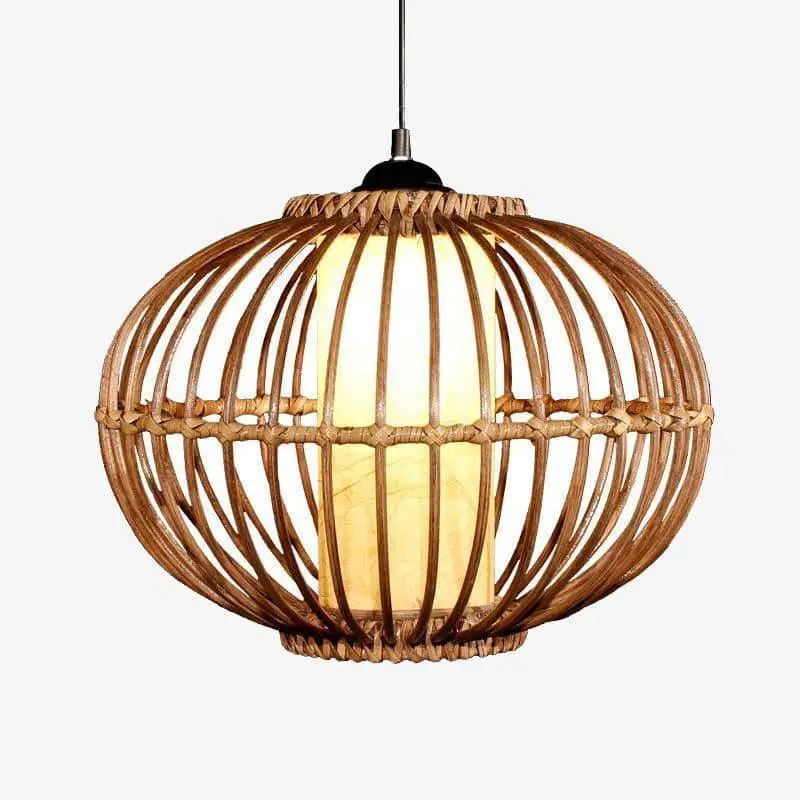 Retour Gratuit Japanese style oval wicker pendant light