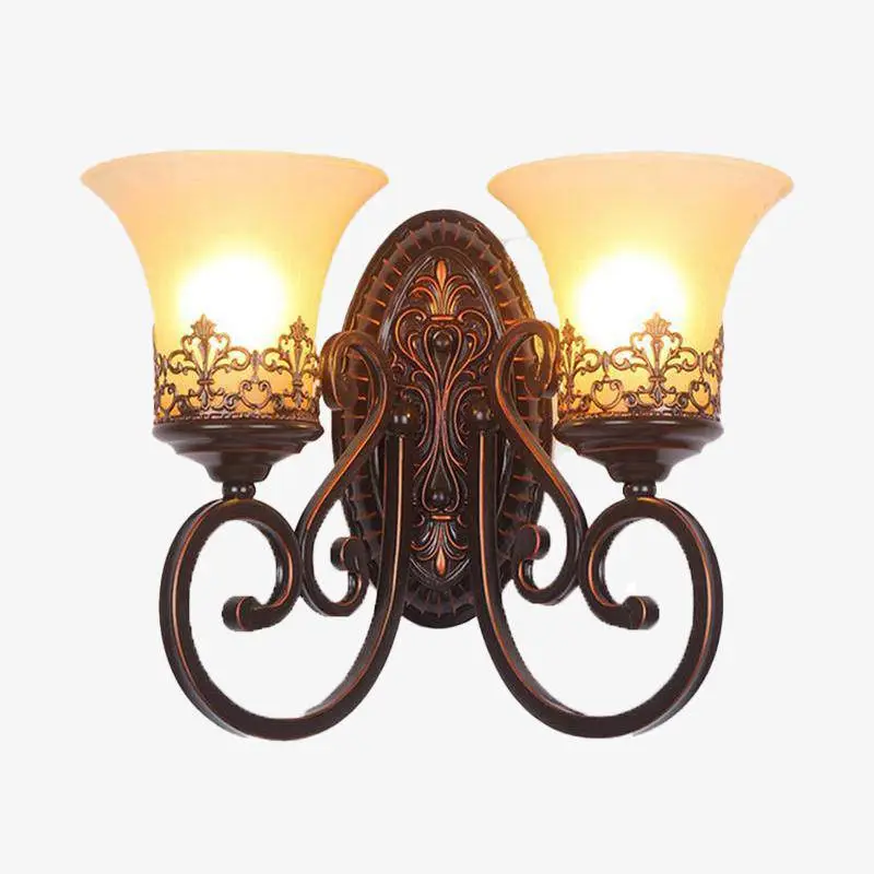 Nouveauté Rustic retro metal wall light with glass shade