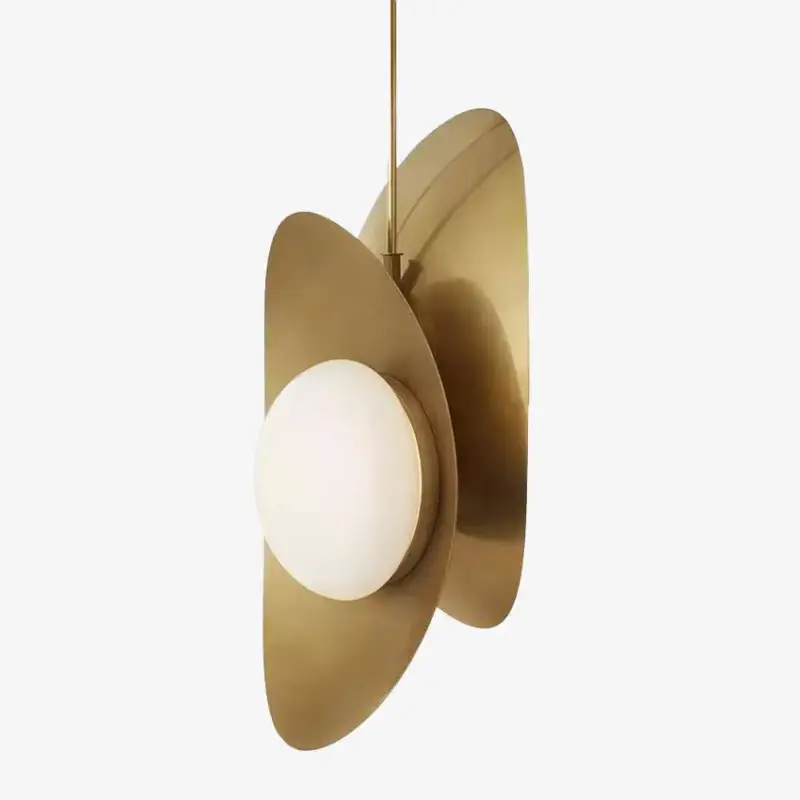 Double-sided gently curved gold metal pendant light Bon Plan