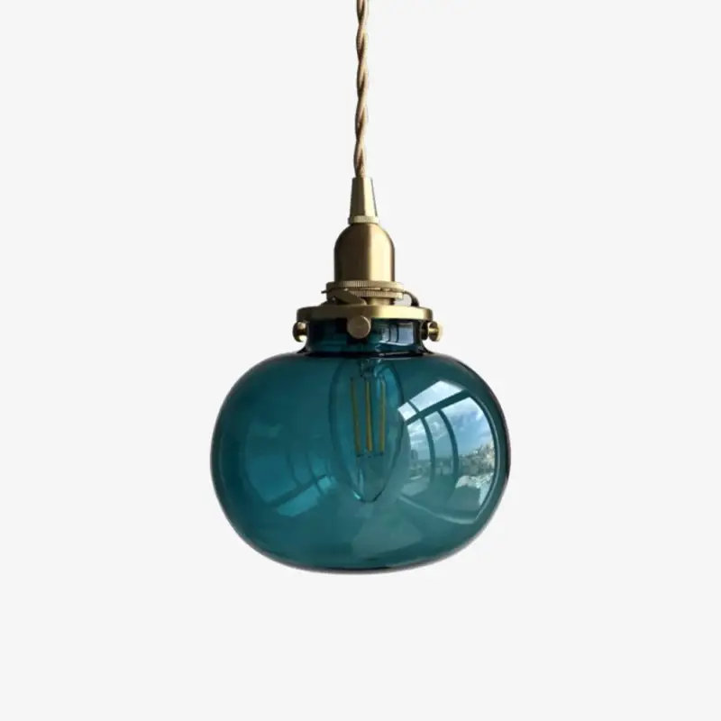 Prix Cassé Oval smoked glass pendant light brass colour