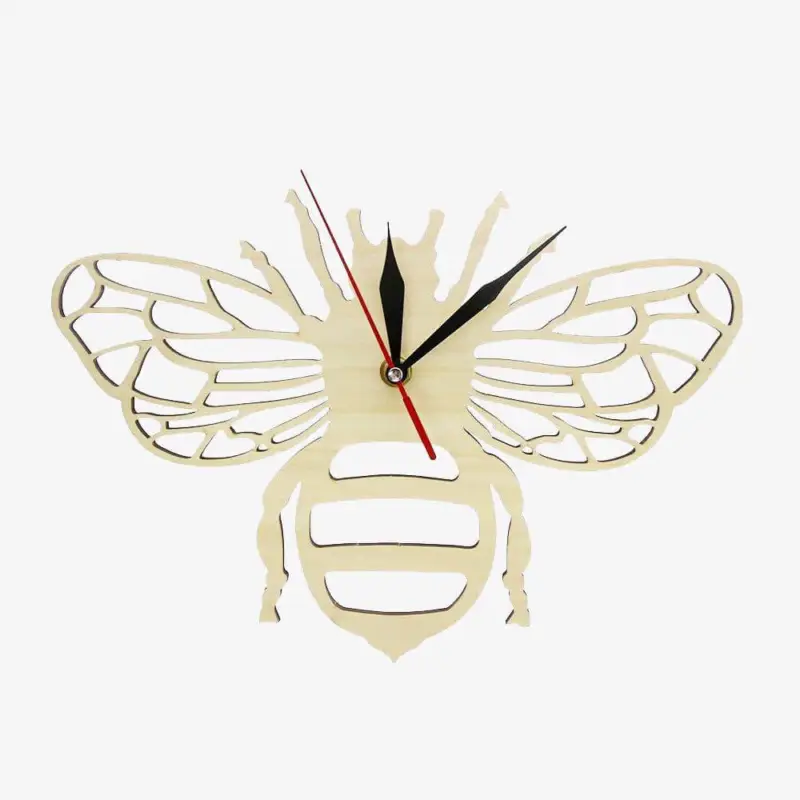 Bee-shaped wooden wall clock 30cm bee Paiement Sécurisé