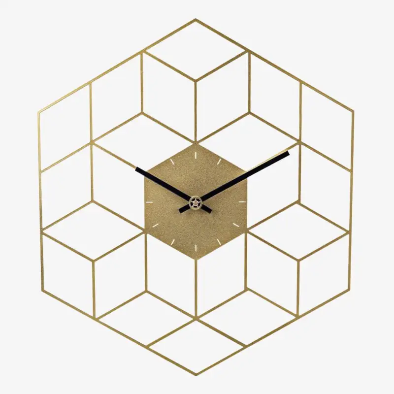 Offre Spéciale Hexagonal metal wall clock 40cm cube