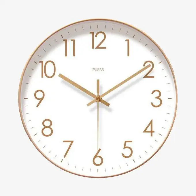 Pas Cher Round wall clock with rose gold minute numbers
