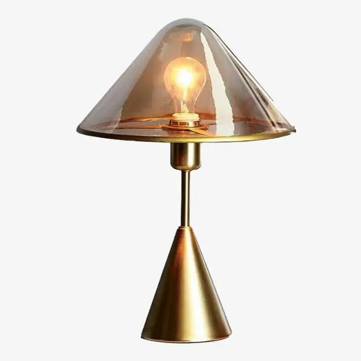 Réduction Design led table lamp with gold metal conical base