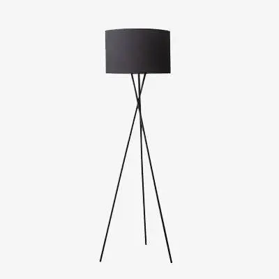 Prix Bas Led tripod floor lamp with fabric shade in black or white