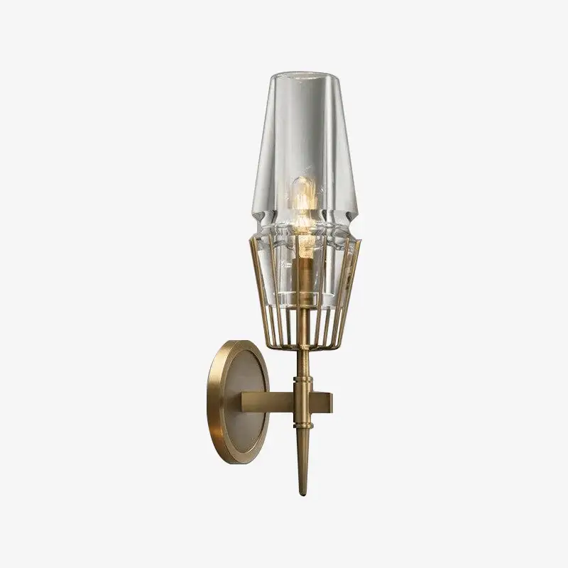 Designer and modern led wall light with triangular-shaped glass sconce Livraison Express