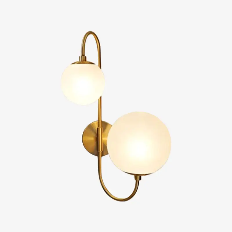 Offre Exclusive Modern led wall light with double glass globe and gold base