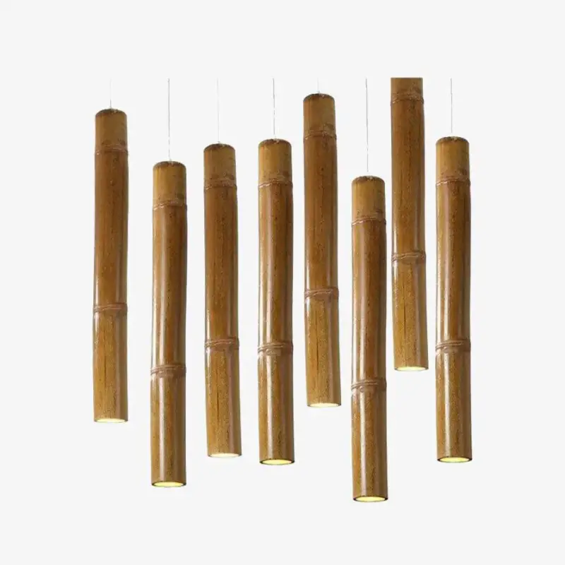 Cylindrical bamboo led pendant light hang style Offre Spéciale