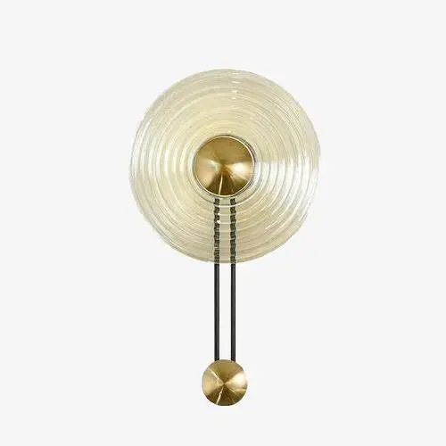 Bon Plan Modern led wall sconce with golden ring and glass disc