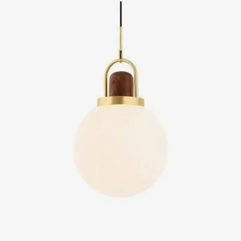 Populaire Led designer pendant light with glass globe and gold metal