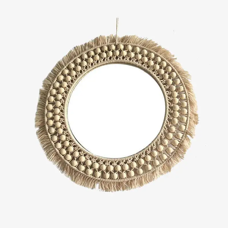 Round rattan wall mirror 40cm Réduction