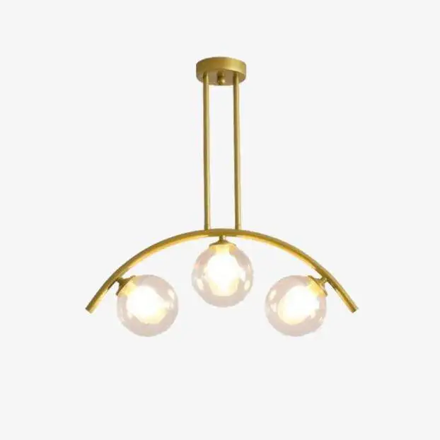 Meilleur Prix Designer led chandelier with rounded gold arm and luxury glass balls