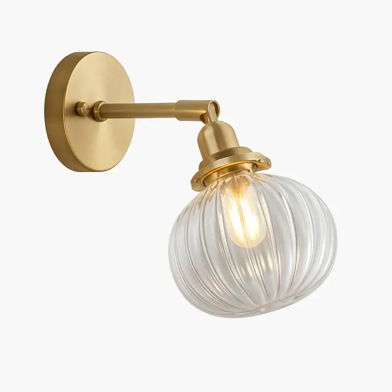 Design led wall light with metal arm and glass shade Nouvelle Collection
