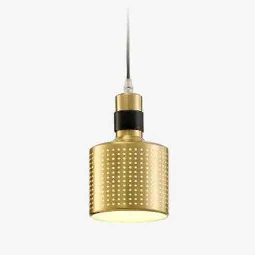 Designer led pendant light with rounded copper metal cylinder Meilleur Choix