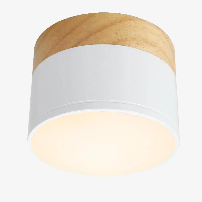 Modern round led spotlight with wooden base loft Commander Vite