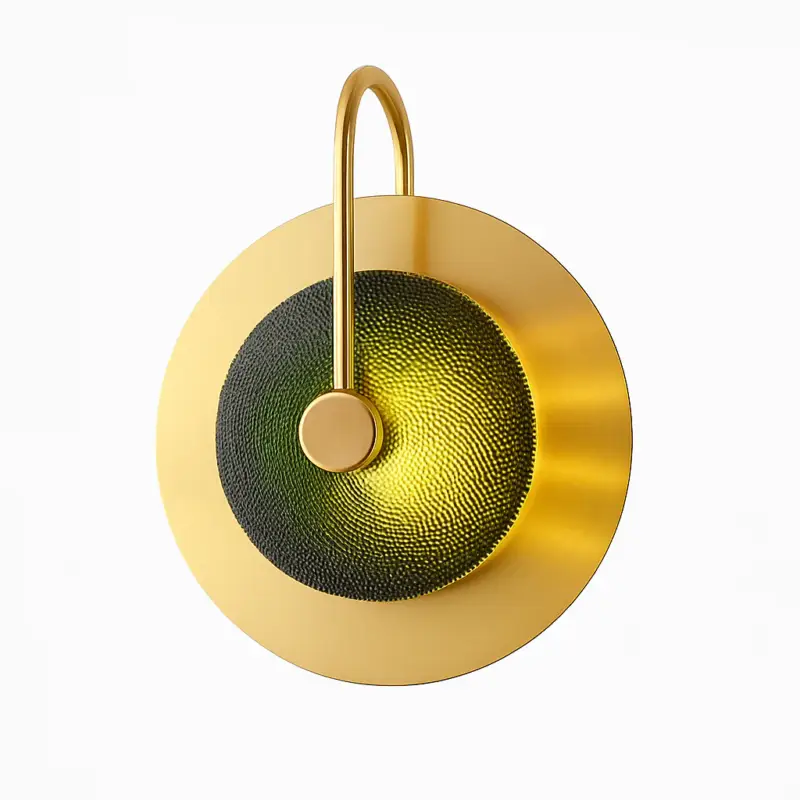 Commander Maintenant Round gold metal led designer wall light