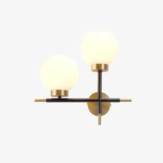 Modern gold led wall light with glass globe Prix Promo