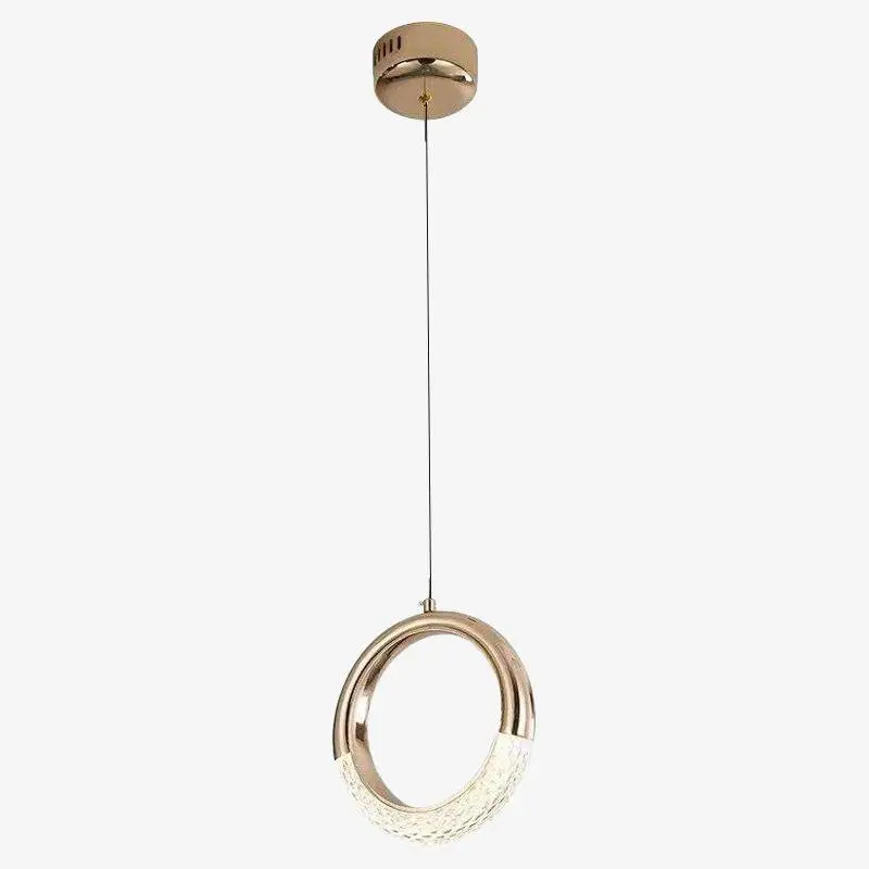Réduction Designer led pendant with gold ring, ring light style