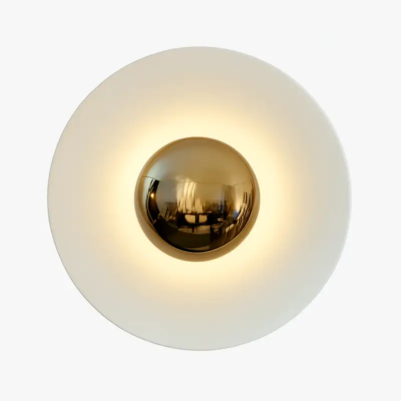 Meilleur Prix Design led wall light in coloured metal disc, luxury porch style