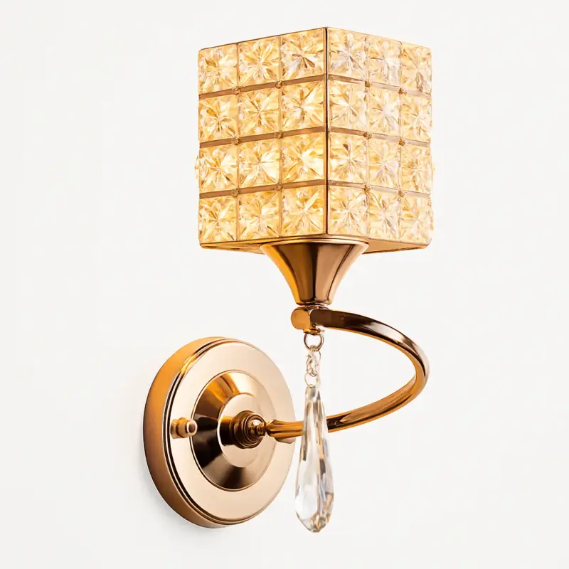 Nouvelle Collection Retro led metal wall light with crystal glass shade