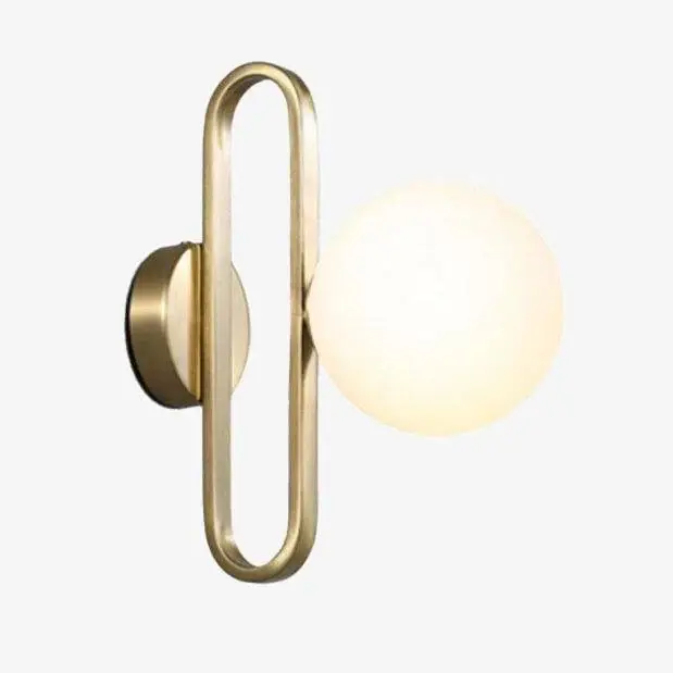 Modern led wall light with gold ring and glass globe Offre Exclusive