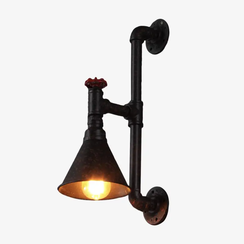 Prix Choc Industrial led wall light in black and red metal pekoso