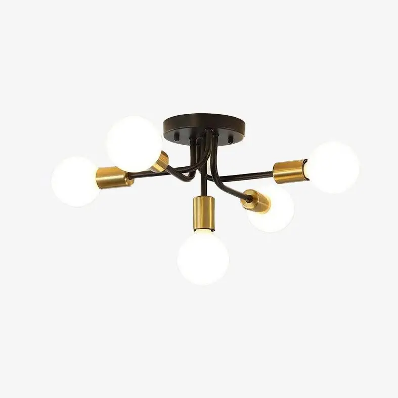 Quantité Limitée Industrial knotted metal ceiling light with 5 bulbs nido