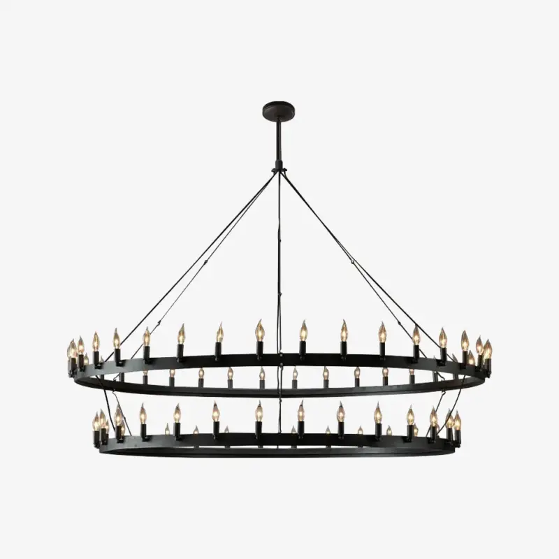 Réduction Vintage chandelier with black metal ring luxury boris