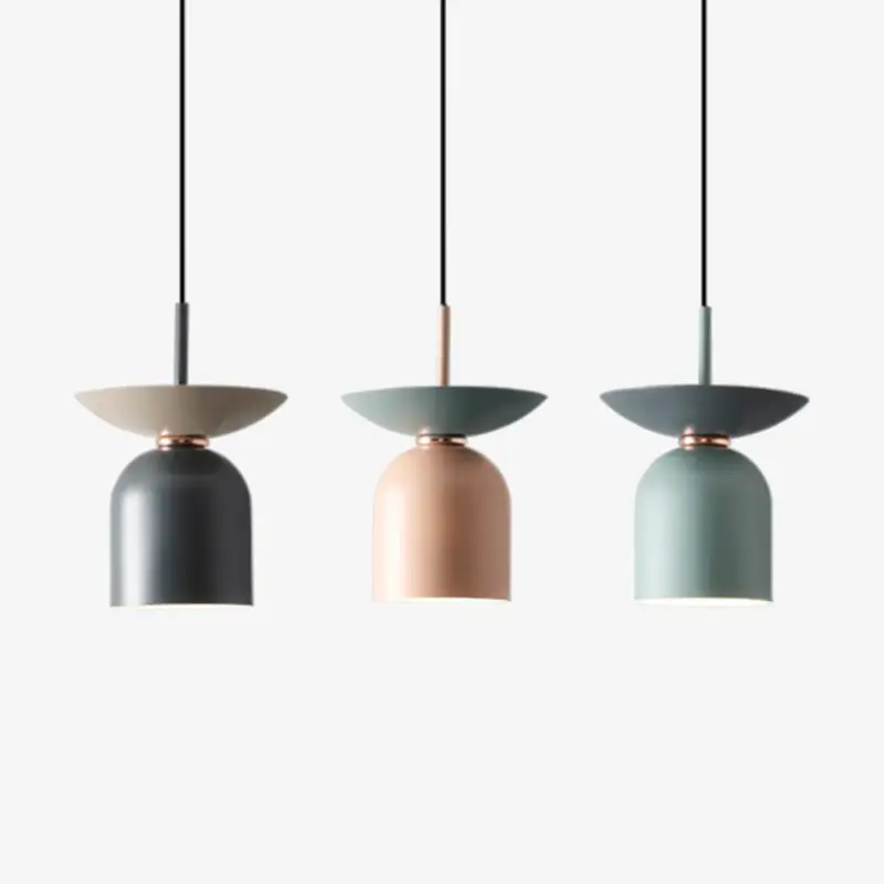 Industrial pendant light with dome-shaped shade soren Expédition Rapide