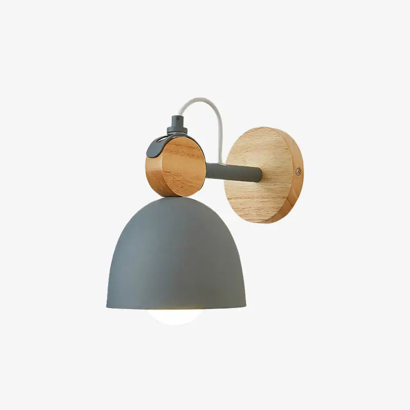 Achat Immédiat Modern wall light with nordic wood bracket lyra