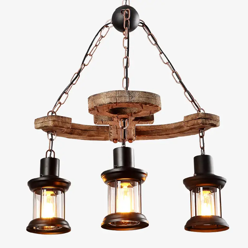 Vintage chandelier with alaska wooden anchor base Retour Gratuit
