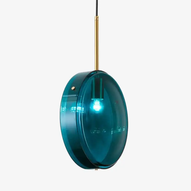 Curved blue glass designer pendant light harpais Prix Promo